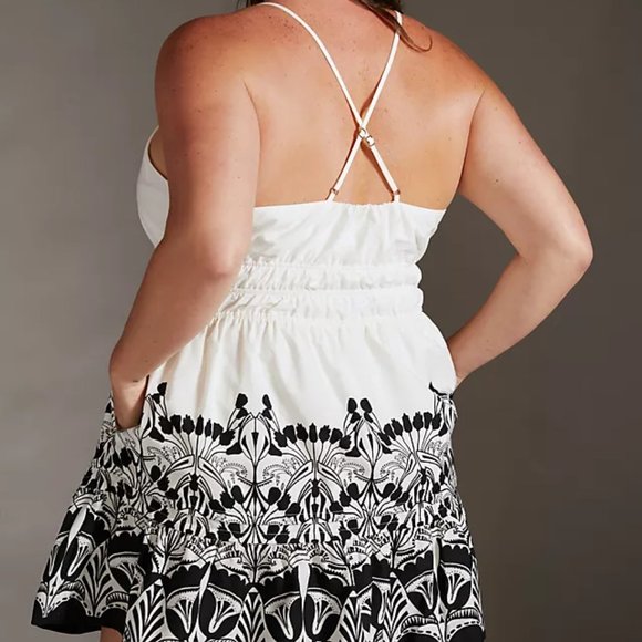 Anthropologie Black and White Mini Dress - Picture 2 of 4
